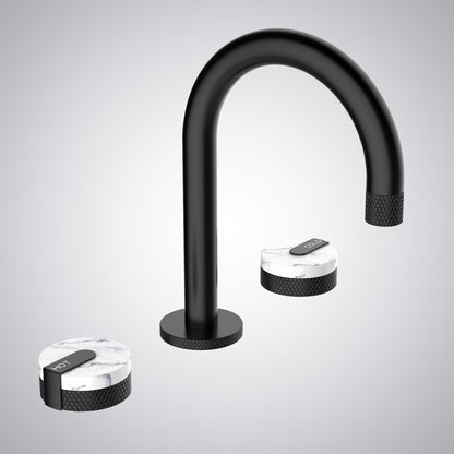 Fontana Troia Dual Handle Wall Mounted Matte Black Faucet