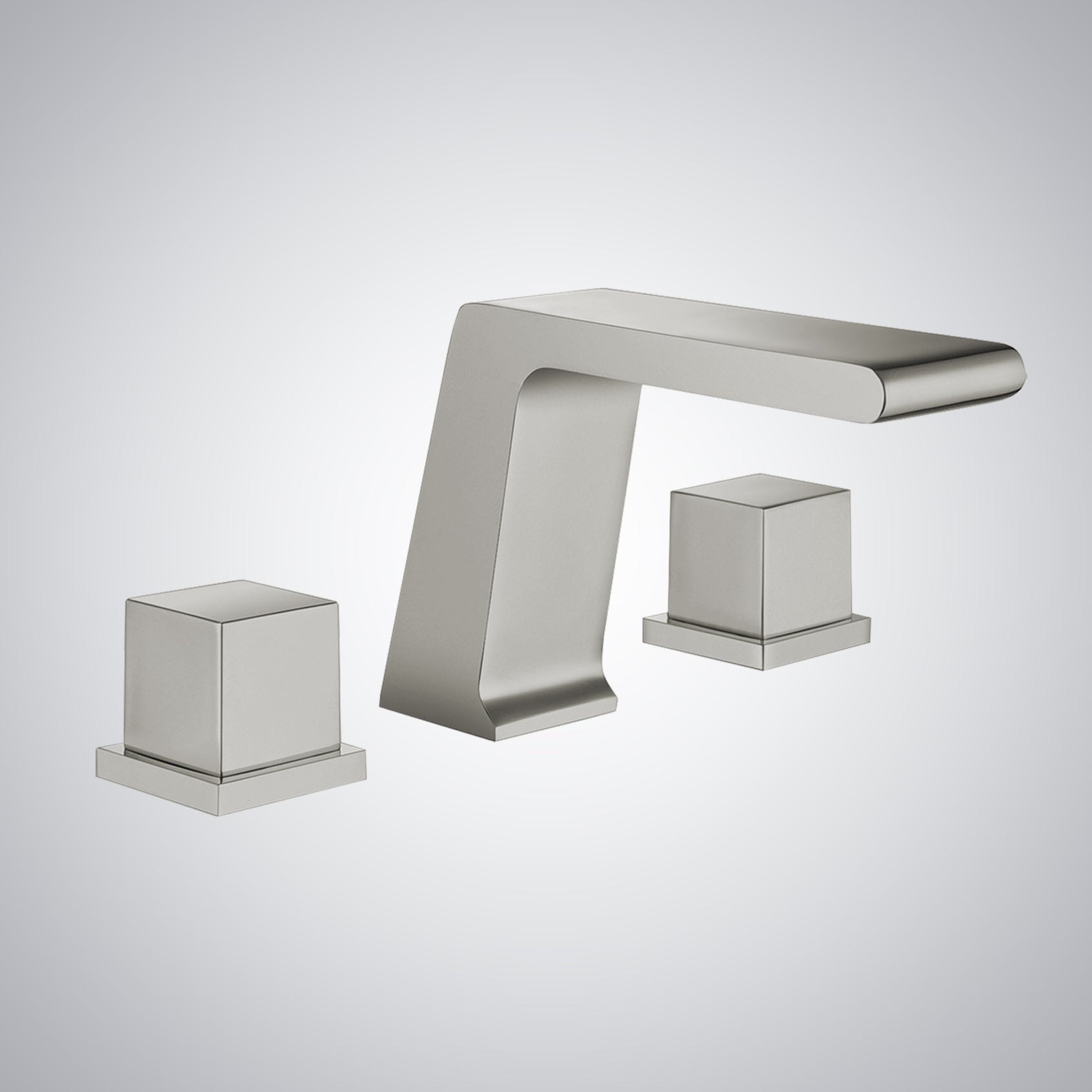 Fontana Trujillo 1.2 GPM Dual Handle Deck Mounted Brushed Nickel Waterfall Faucet