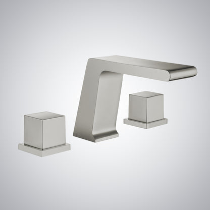 Fontana Trujillo 1.2 GPM Dual Handle Deck Mounted Brushed Nickel Waterfall Faucet