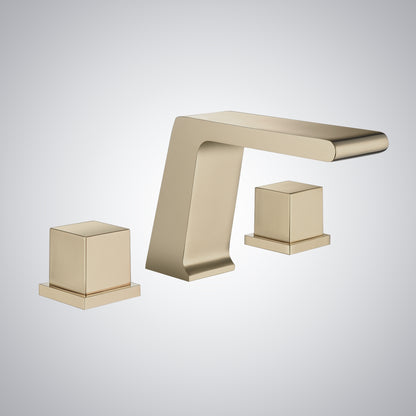 Fontana Trujillo 1.2 GPM Dual Handle Deck Mounted Champagne Waterfall Faucet