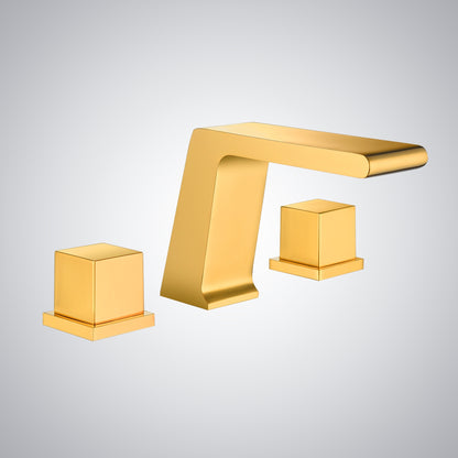 Fontana Trujillo 1.2 GPM Dual Handle Deck Mounted Gold Waterfall Faucet