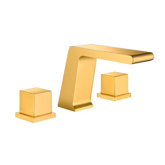 Fontana Trujillo 1.2 GPM Dual Handle Deck Mounted Gold Waterfall Faucet