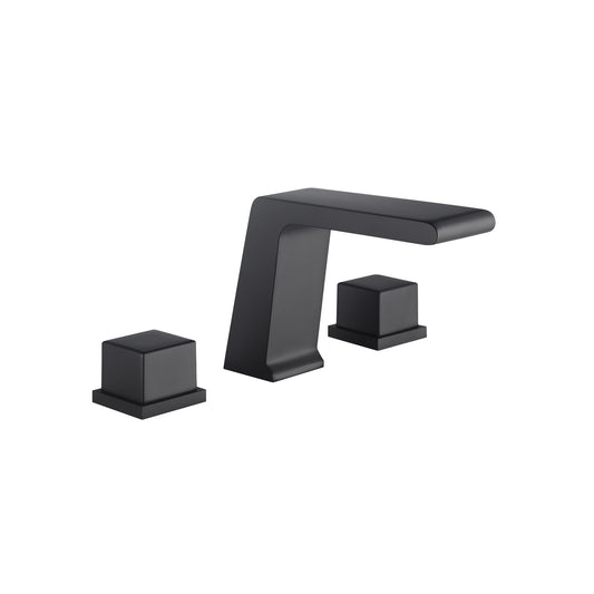 Fontana Trujillo 1.2 GPM Dual Handle Deck Mounted Matte Black Waterfall Faucet