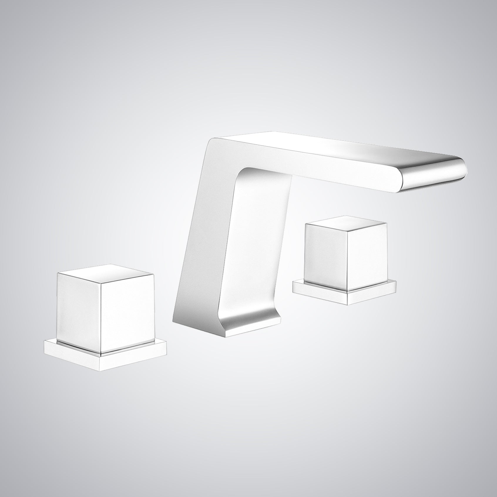 Fontana Trujillo 1.2 GPM Dual Handle Deck Mounted Matte White Waterfall Faucet