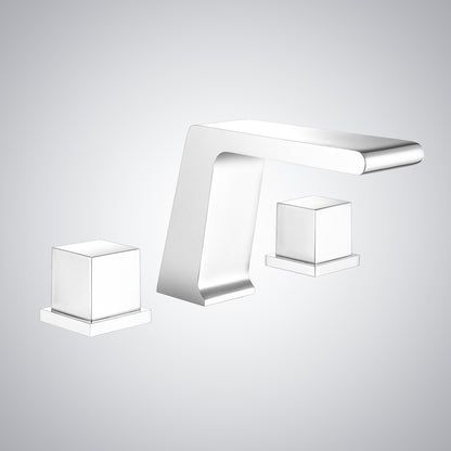 Fontana Trujillo 1.2 GPM Dual Handle Deck Mounted Matte White Waterfall Faucet