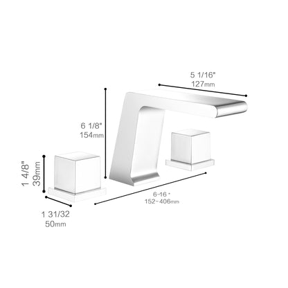 Fontana Trujillo 1.2 GPM Dual Handle Deck Mounted Matte White Waterfall Faucet