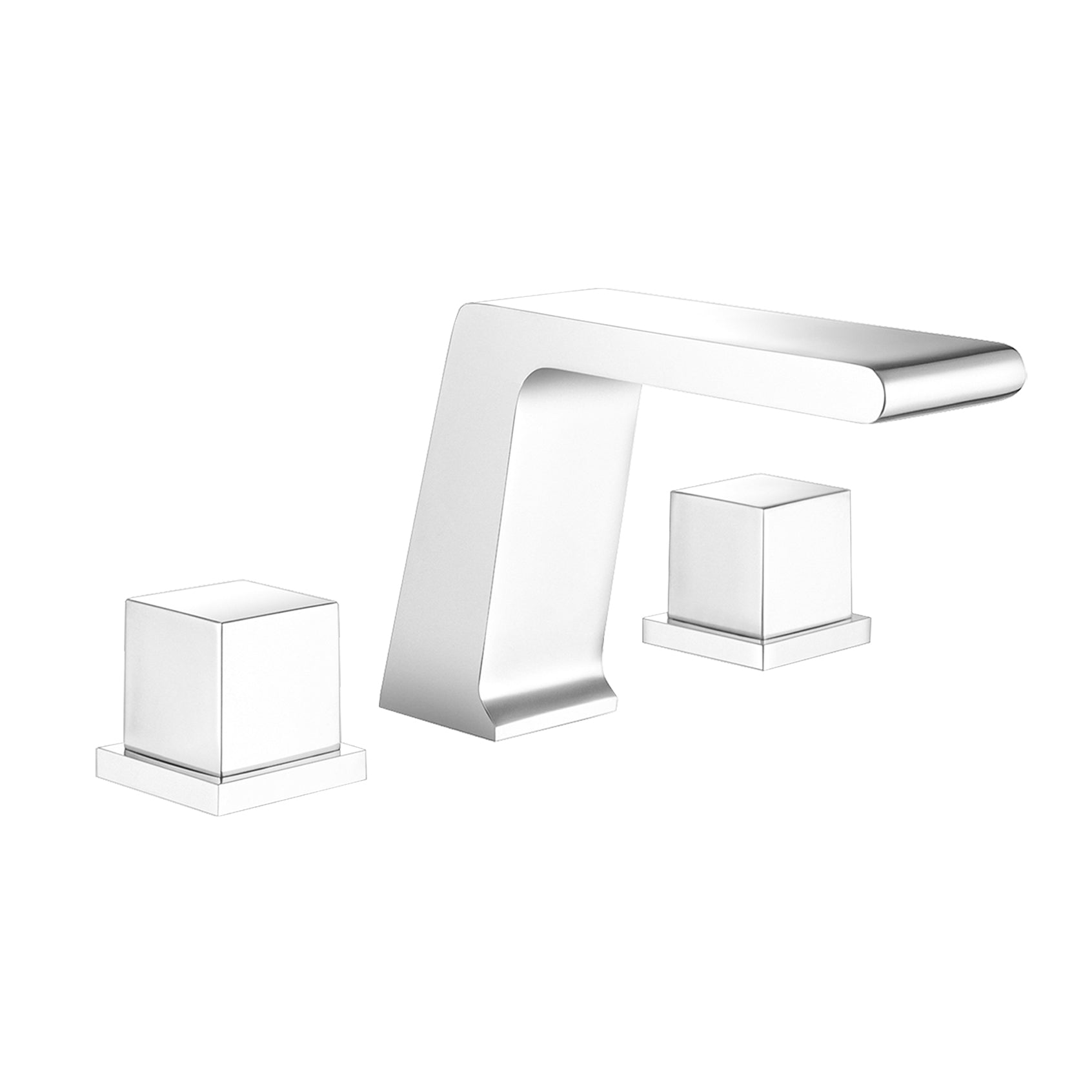 Fontana Trujillo 1.2 GPM Dual Handle Deck Mounted Matte White Waterfall Faucet