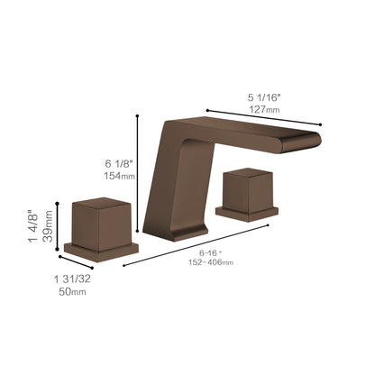Fontana Trujillo 1.2 GPM Dual Handle Deck Mounted Oil Rubbed Bronze Waterfall Faucet