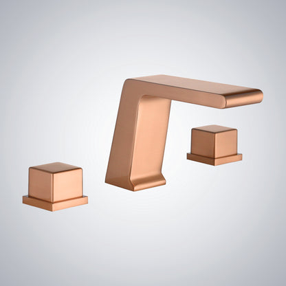 Fontana Trujillo 1.2 GPM Dual Handle Deck Mounted Rose Gold Waterfall Faucet