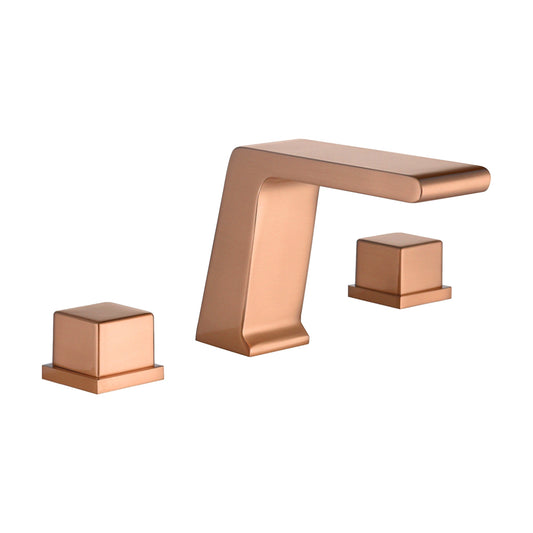 Fontana Trujillo 1.2 GPM Dual Handle Deck Mounted Rose Gold Waterfall Faucet