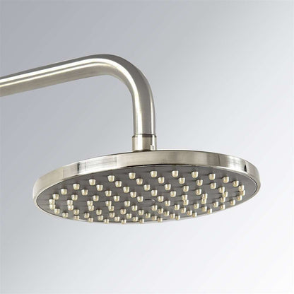 Fontana Tunas 8" 1.5 GPM Round Brushed Nickel Rainfall Shower Head With Shower Arm