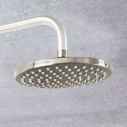 Fontana Tunas 8" 1.5 GPM Round Brushed Nickel Rainfall Shower Head With Shower Arm