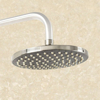 Fontana Tunas 8" 1.5 GPM Round Brushed Nickel Rainfall Shower Head With Shower Arm