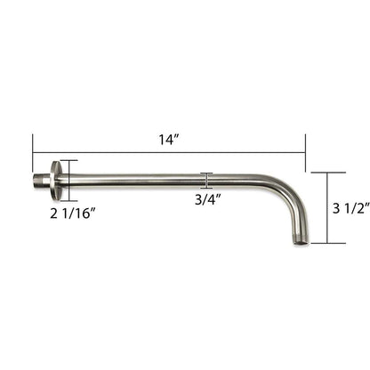 Fontana Tunas 8" 1.5 GPM Round Brushed Nickel Rainfall Shower Head With Shower Arm