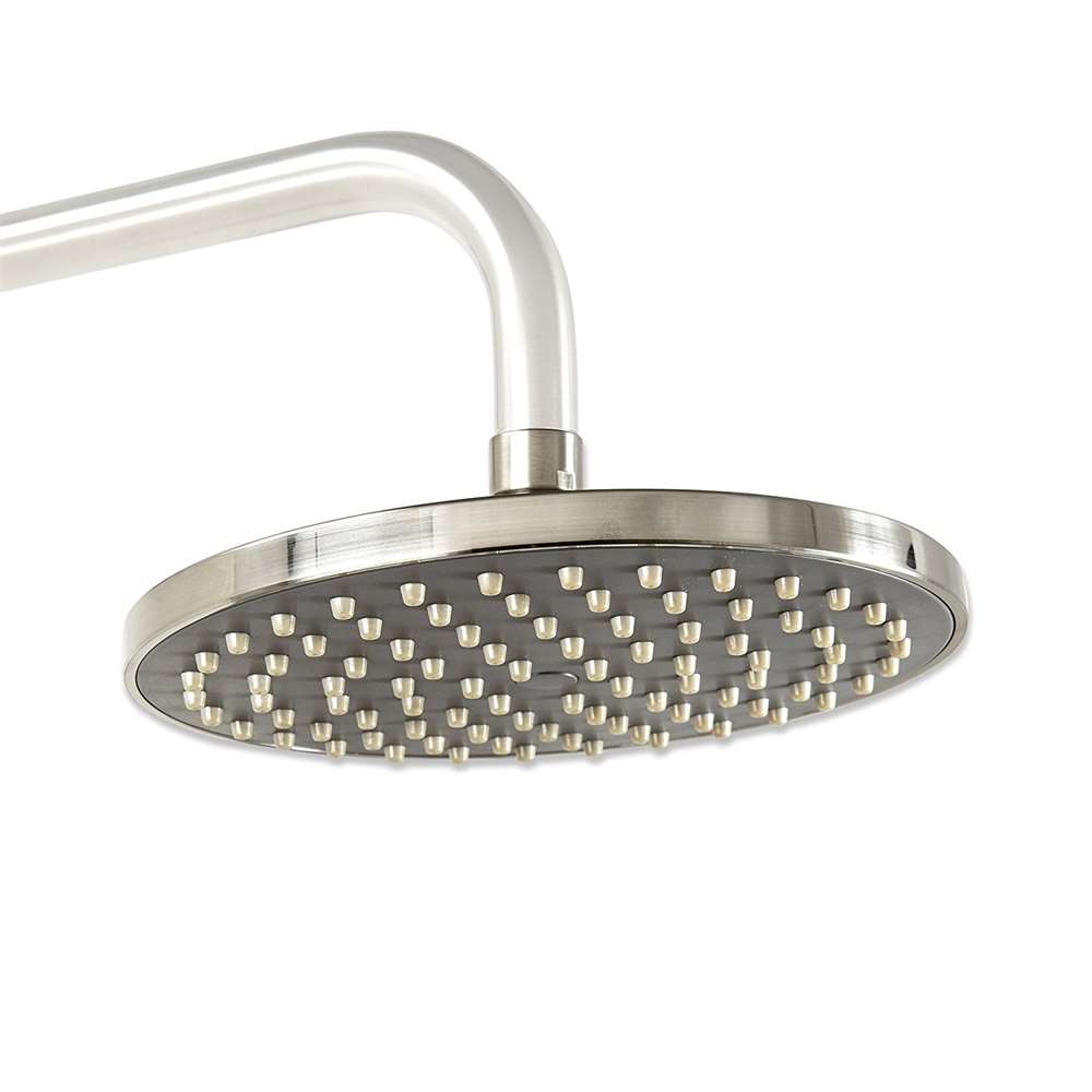 Fontana Tunas 8" 1.5 GPM Round Brushed Nickel Rainfall Shower Head With Shower Arm