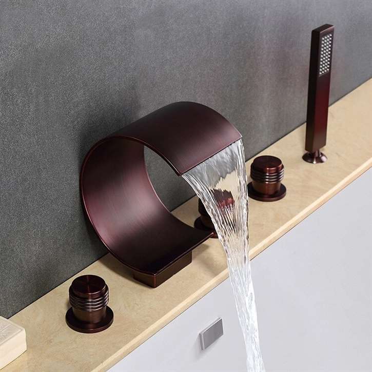 Fontana Uglo Triple Handle Oil Rubbed Bronze Waterfall Faucet System