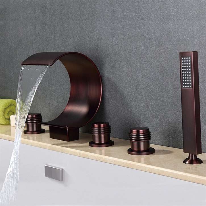 Fontana Uglo Triple Handle Oil Rubbed Bronze Waterfall Faucet System
