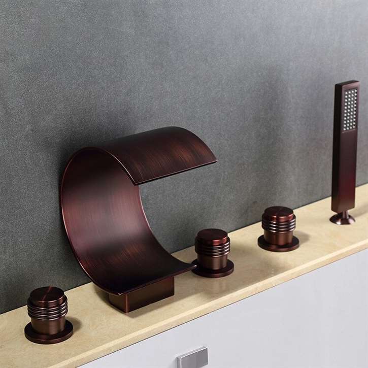 Fontana Uglo Triple Handle Oil Rubbed Bronze Waterfall Faucet System