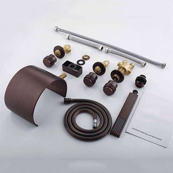 Fontana Uglo Triple Handle Oil Rubbed Bronze Waterfall Faucet System