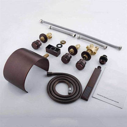 Fontana Uglo Triple Handle Oil Rubbed Bronze Waterfall Faucet System