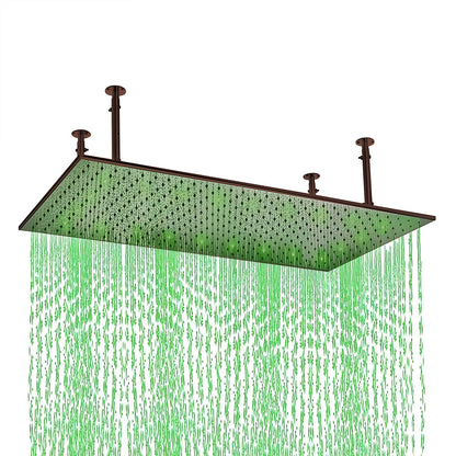 Fontana Val De Marne 20" x 40" LED Square Ceiling Mount Oil Rubbed Bronze Rain Shower Head