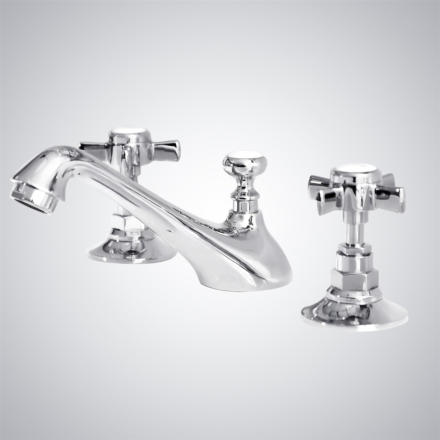 Fontana Vendome Dual Handle Deck Mounted Hot And Cold Chrome Faucet