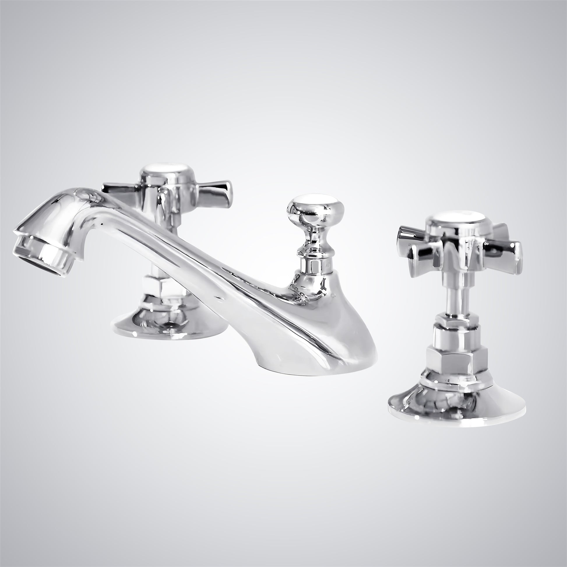 Fontana Vendome Dual Handle Deck Mounted Hot And Cold Chrome Faucet