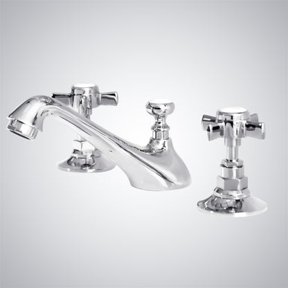 Fontana Vendome Dual Handle Deck Mounted Hot And Cold Chrome Faucet