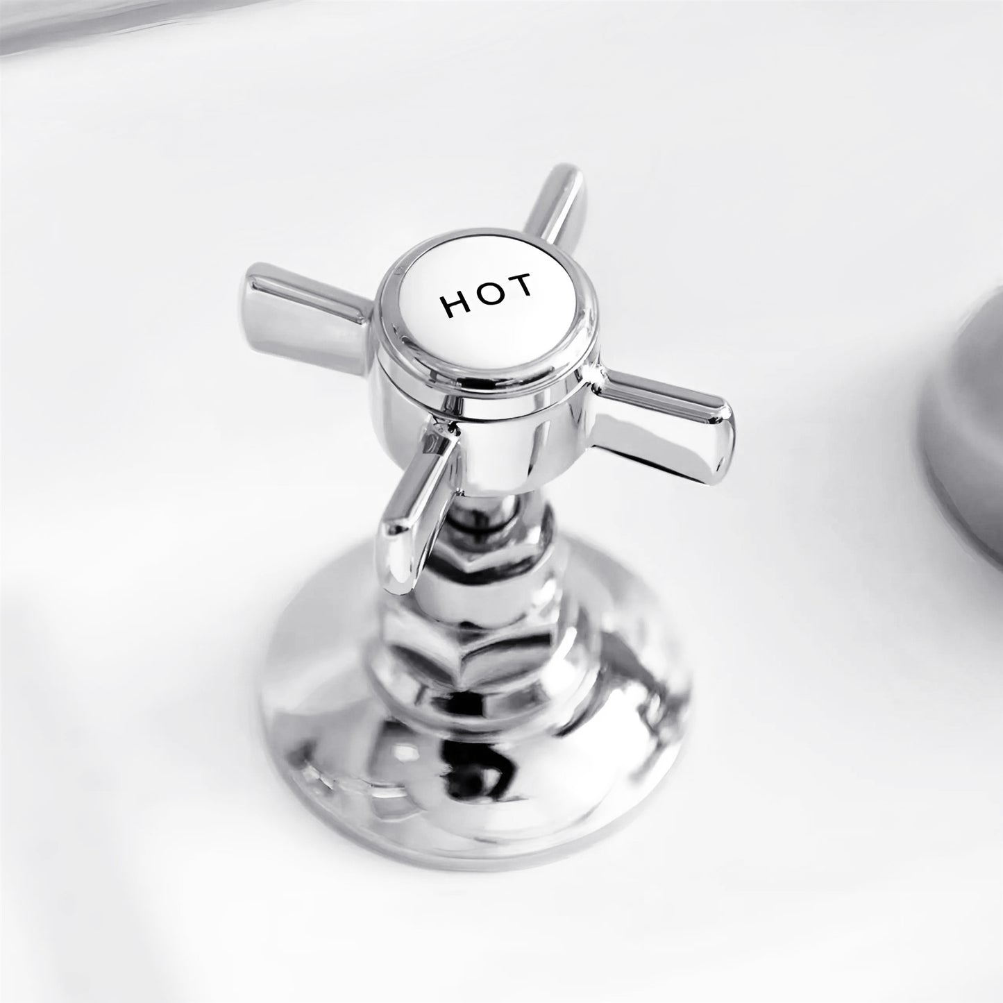 Fontana Vendome Dual Handle Deck Mounted Hot And Cold Chrome Faucet