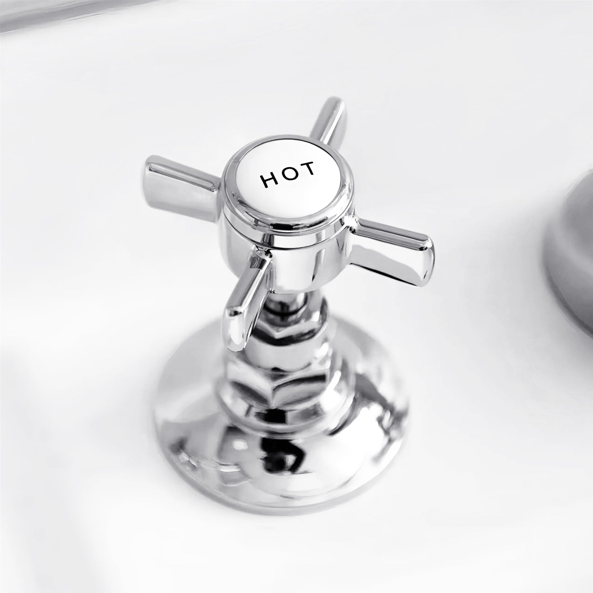 Fontana Vendome Dual Handle Deck Mounted Hot And Cold Chrome Faucet