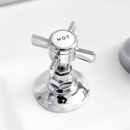 Fontana Vendome Dual Handle Deck Mounted Hot And Cold Chrome Faucet