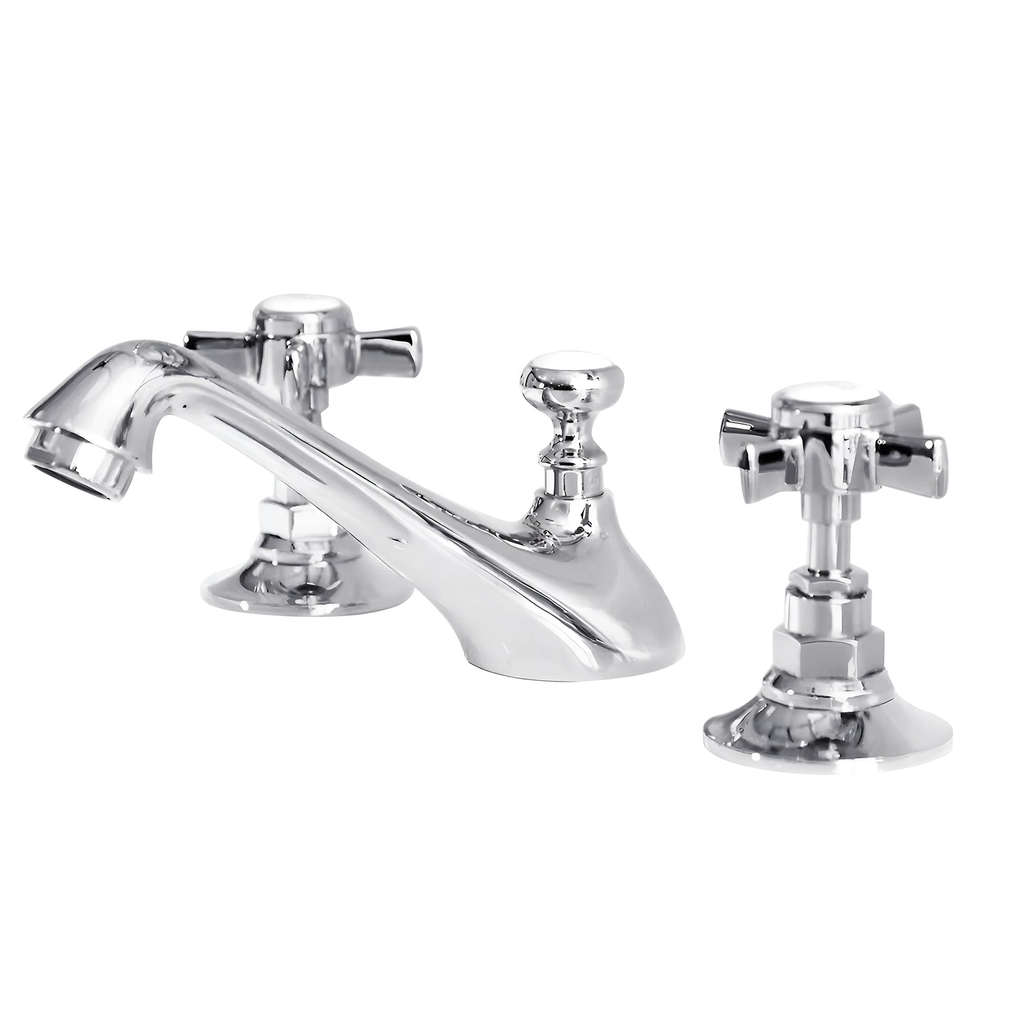 Fontana Vendome Dual Handle Deck Mounted Hot And Cold Chrome Faucet