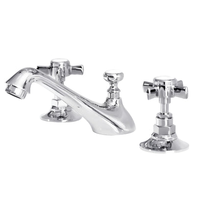 Fontana Vendome Dual Handle Deck Mounted Hot And Cold Chrome Faucet