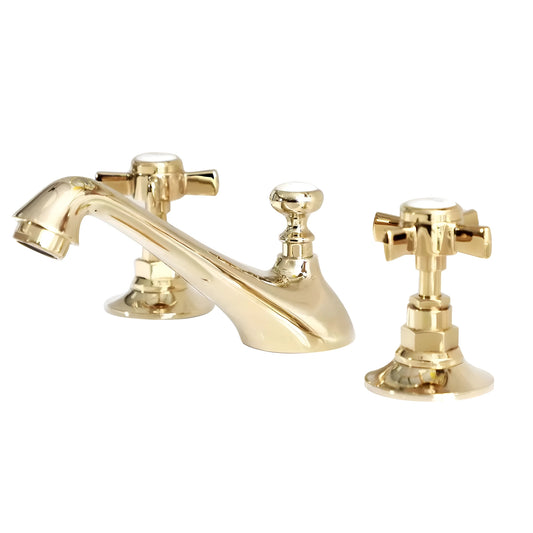 Fontana Vendome Dual Handle Deck Mounted Hot And Cold Gold Faucet