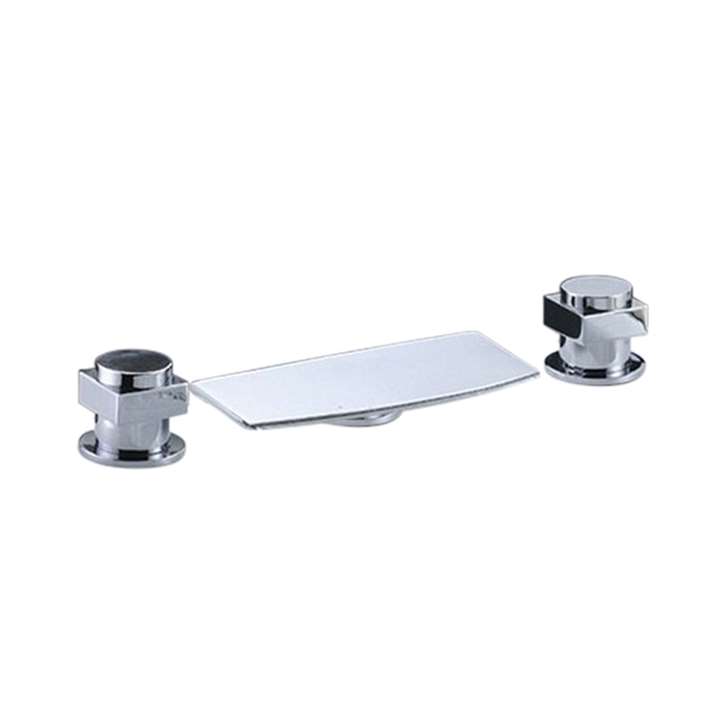 Fontana Venice Double Handle Chrome Waterfall Bathtub Faucet Set