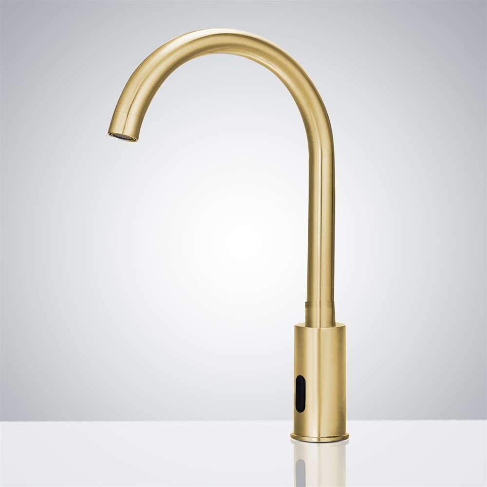 Fontana Venice Motion Sensor High Quality Commercial Brushed Gold Faucet and Automatic Touchless Commercial Soap Dispenser