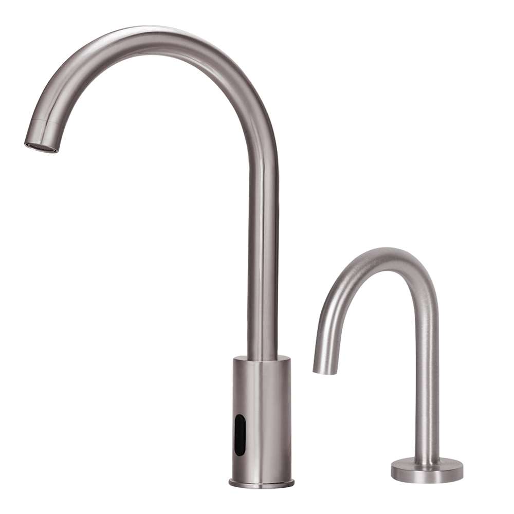Fontana Venice Motion Sensor High Quality Commercial Brushed Nickel Faucet and Automatic Touchless Commercial Soap Dispenser
