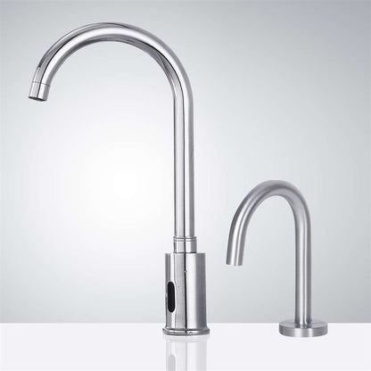 Fontana Venice Motion Sensor High Quality Commercial Chrome Faucet and Automatic Touchless Commercial Soap Dispenser