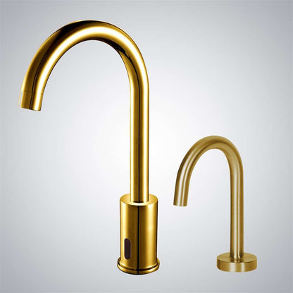 Fontana Venice Motion Sensor High Quality Commercial Gold Faucet and Automatic Touchless Commercial Soap Dispenser
