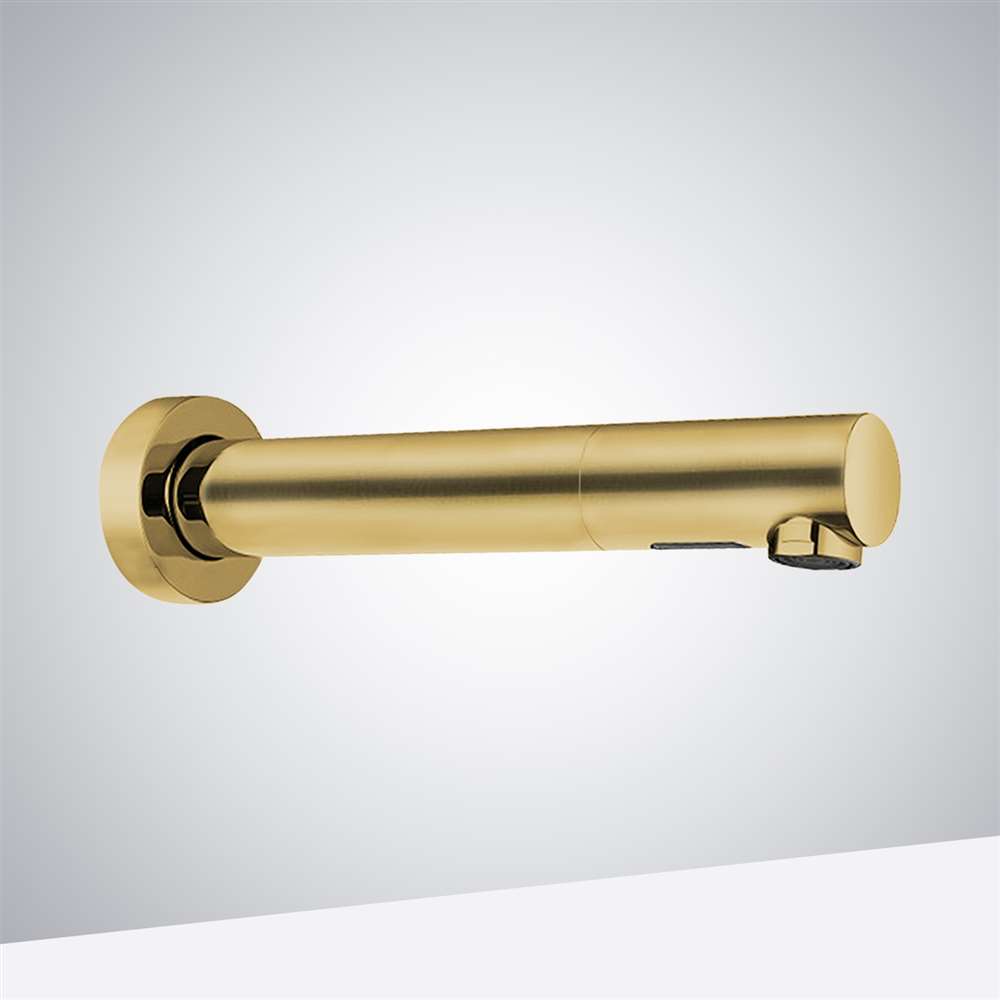 Fontana Venice Wall Mount Touchless Commercial Automatic Sensor Brushed Gold Faucet and Soap Dispenser