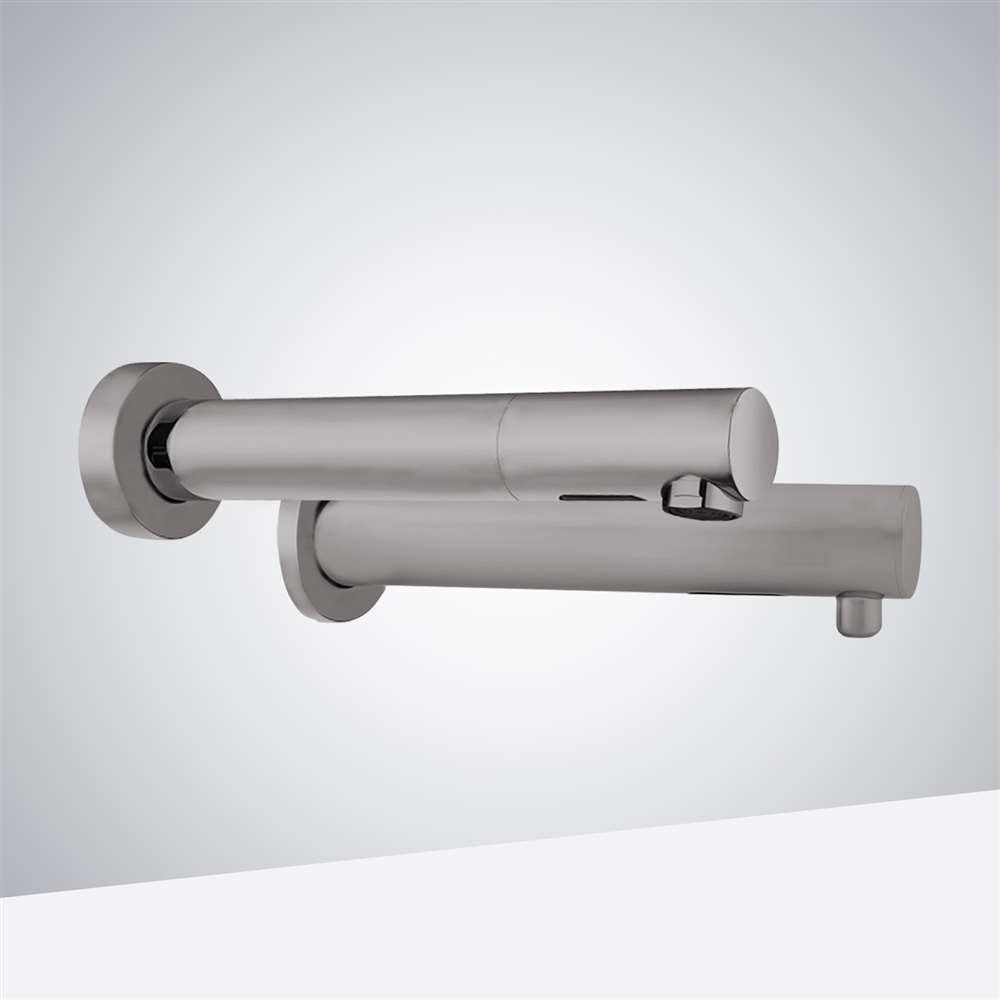 Fontana Venice Wall Mount Touchless Commercial Automatic Sensor Brushed Nickel Faucet and Soap Dispenser