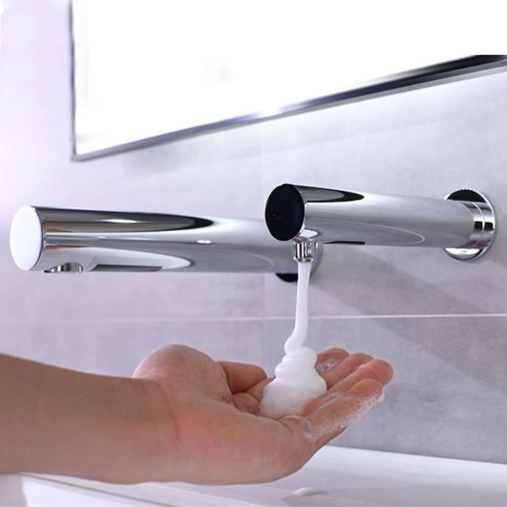 Fontana Venice Wall Mount Touchless Commercial Automatic Sensor Chrome Faucet and Soap Dispenser
