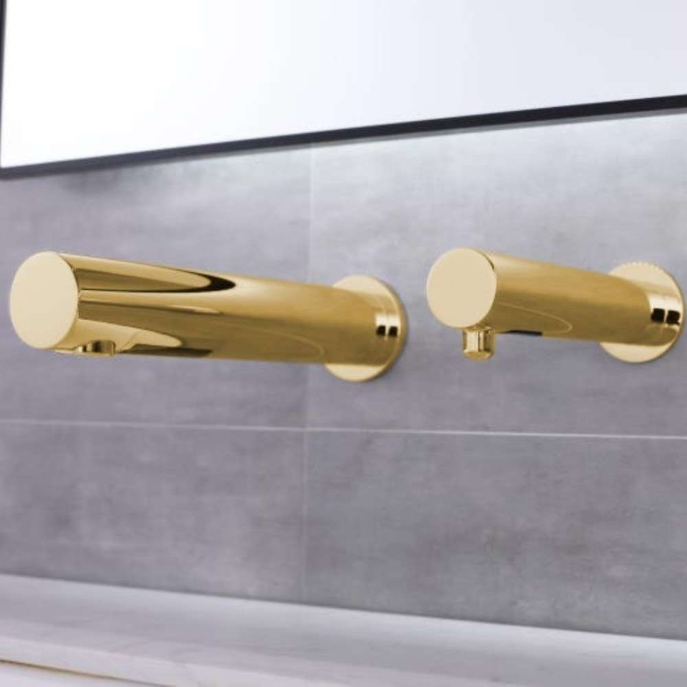 Fontana Venice Wall Mount Touchless Commercial Automatic Sensor Gold Faucet and Soap Dispenser