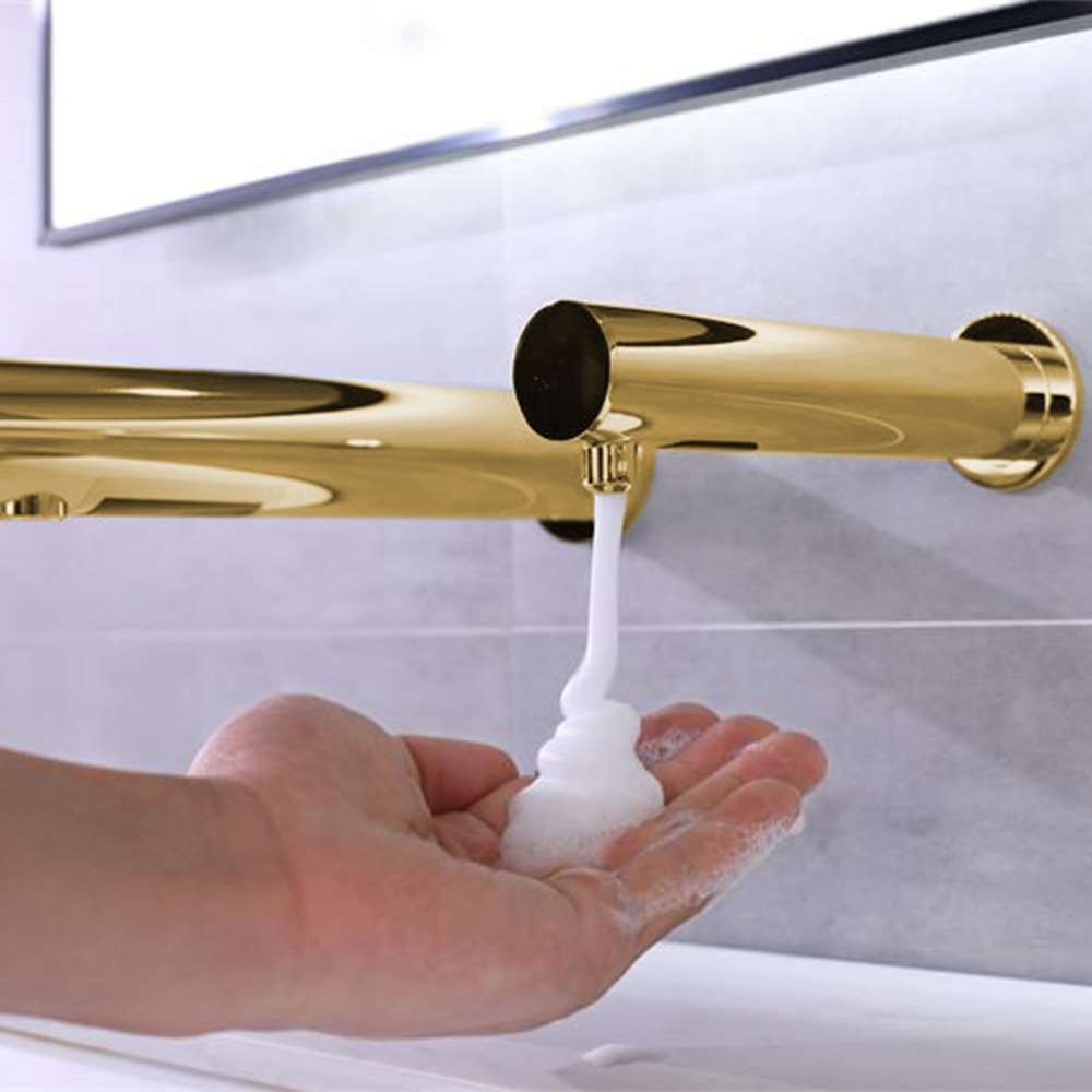 Fontana Venice Wall Mount Touchless Commercial Automatic Sensor Gold Faucet and Soap Dispenser