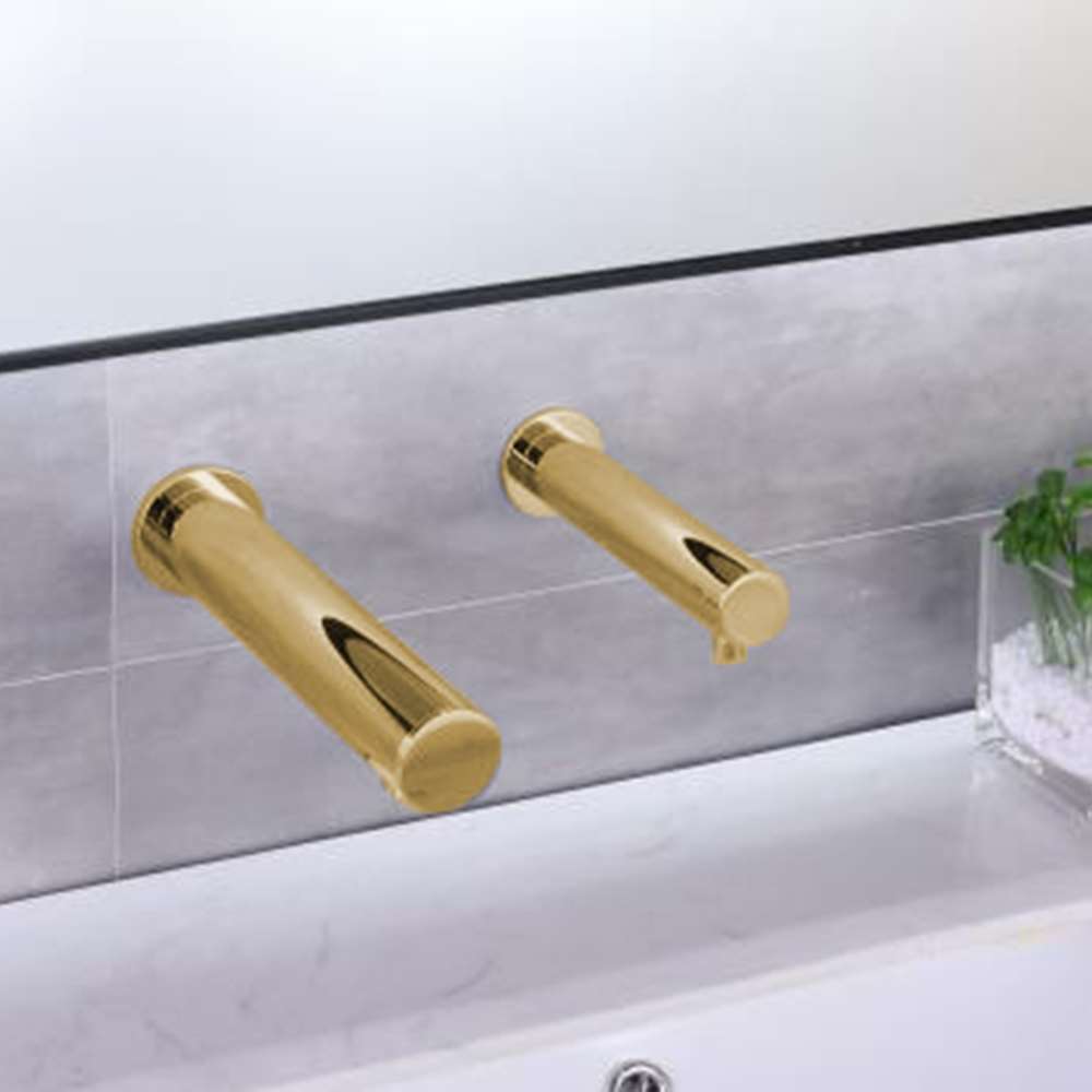 Fontana Venice Wall Mount Touchless Commercial Automatic Sensor Gold Faucet and Soap Dispenser