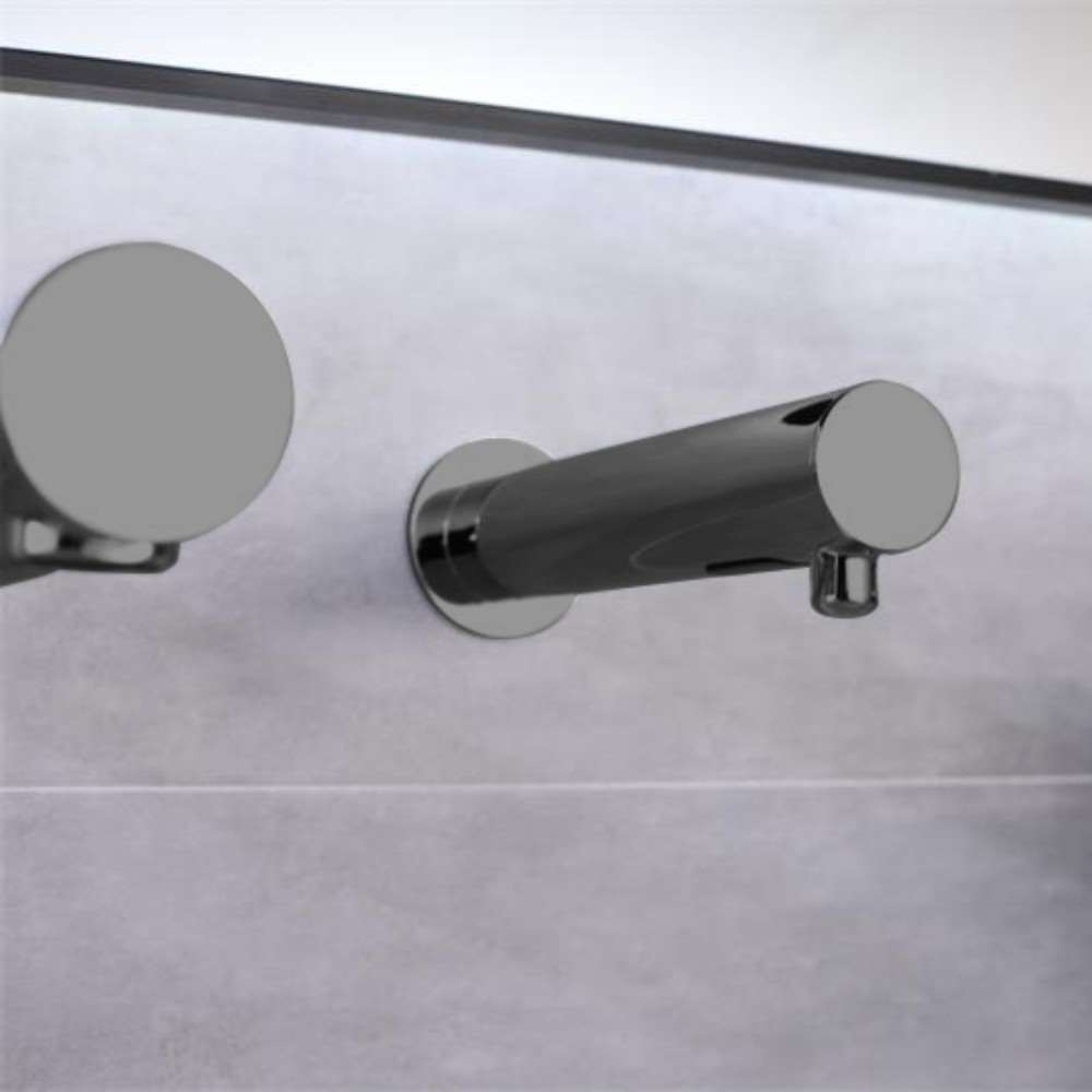 Fontana Venice Wall Mount Touchless Commercial Automatic Sensor Matte Black Faucet and Soap Dispenser