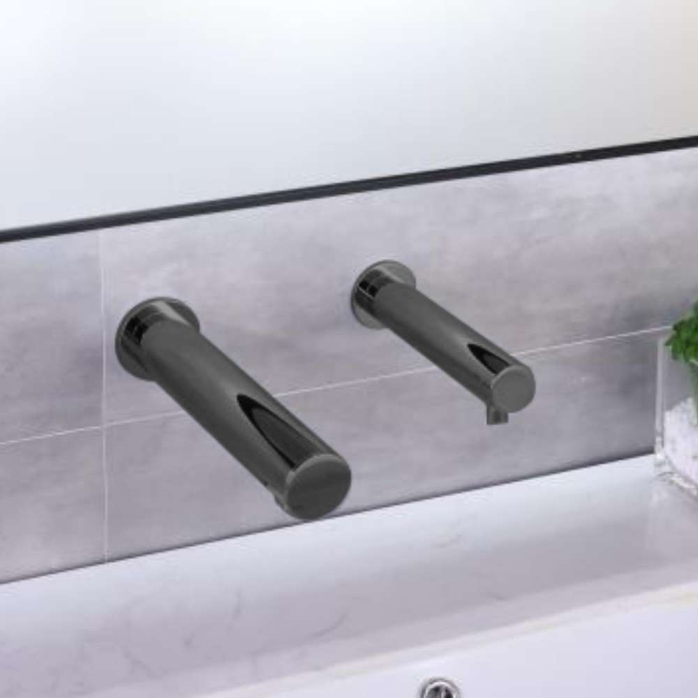 Fontana Venice Wall Mount Touchless Commercial Automatic Sensor Matte Black Faucet and Soap Dispenser