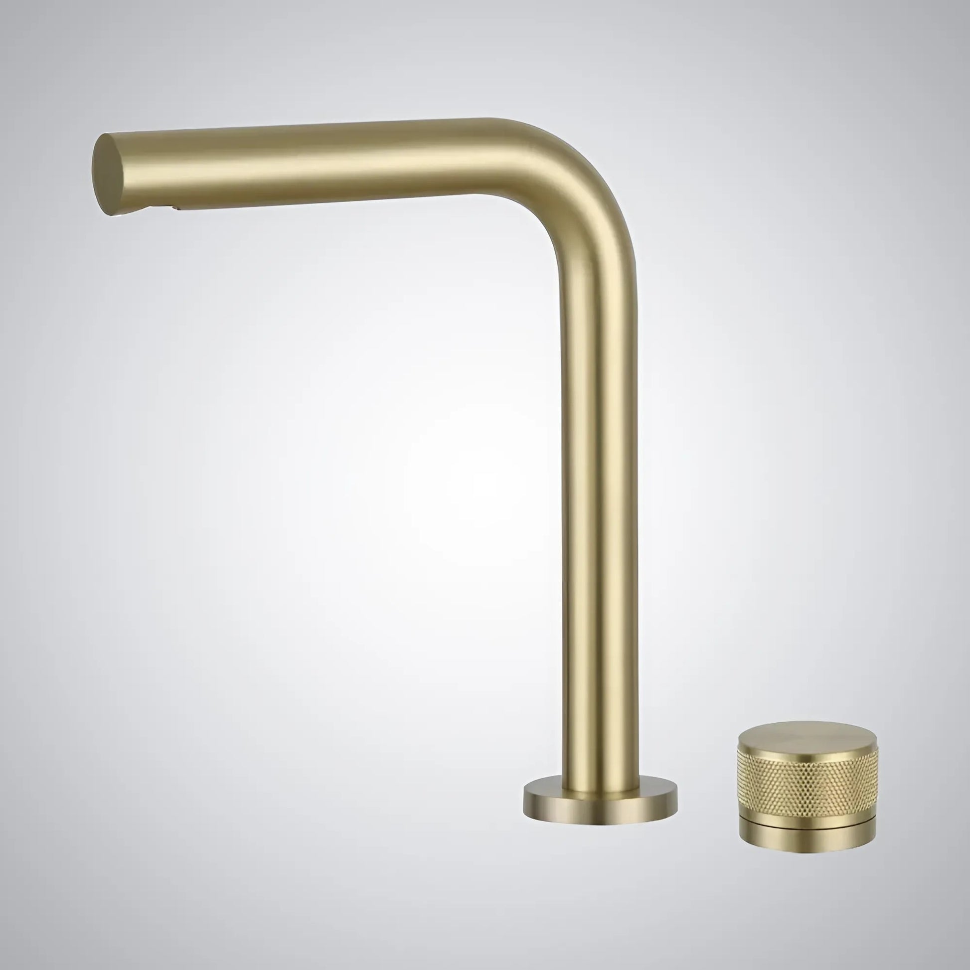 Fontana Vezelay Rotary Controlled Single Handle Deck Mounted Brushed Gold Faucet