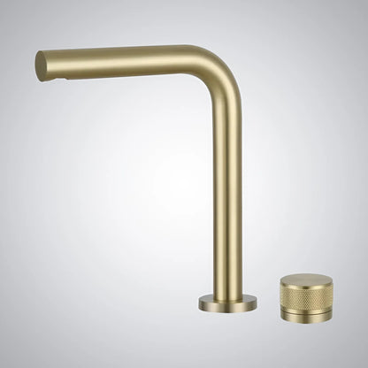 Fontana Vezelay Rotary Controlled Single Handle Deck Mounted Brushed Gold Faucet