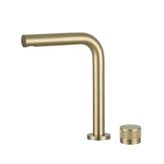 Fontana Vezelay Rotary Controlled Single Handle Deck Mounted Brushed Gold Faucet